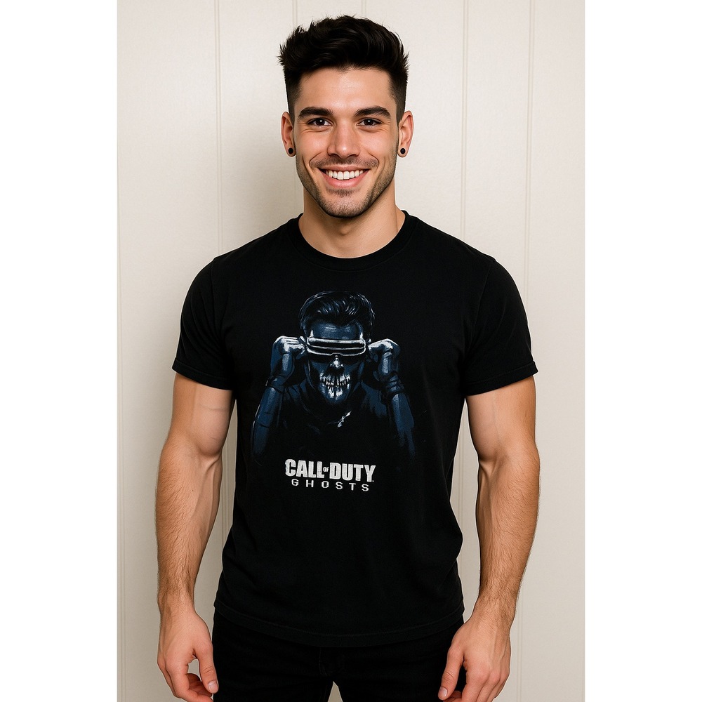 Call of Duty Ghosts Promo Tee • 2013 Gamer Shirt • Mens Medium • Black Cotton